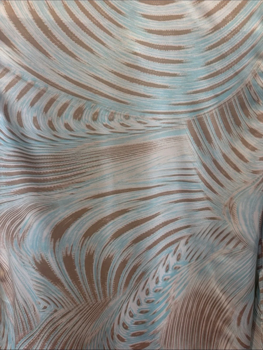 Chico's Aqua & Taupe Swirl-Pattern Button Down Shirt